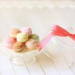 Dollhouse Miniature Food - Sweet Macarons On Glass..