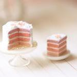 Miniature Food - Dollhouse Pink Rainbow Cake