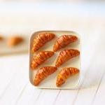 Miniature Food Jewelry - Butter Croissants On Tray..