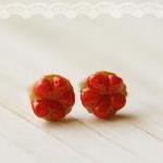 Food Jewelry - Strawberry Tarts Food Earrings