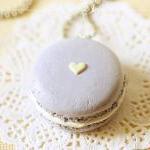 Food Jewelry - Mauvey Love Macaron Necklace