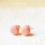 Food Jewelry - Sweet Pink French Macarons Earrings